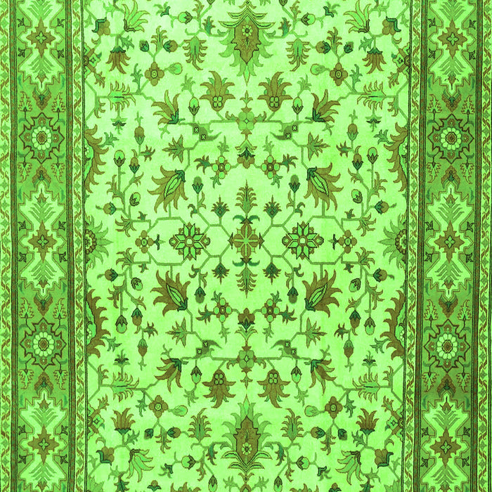 Serging Thickness of Machine Washable Persian Green Traditional Area Rugs, wshtr1691grn
