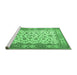 Sideview of Machine Washable Persian Emerald Green Traditional Area Rugs, wshtr1691emgrn