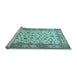 Sideview of Machine Washable Persian Light Blue Traditional Rug, wshtr1691lblu