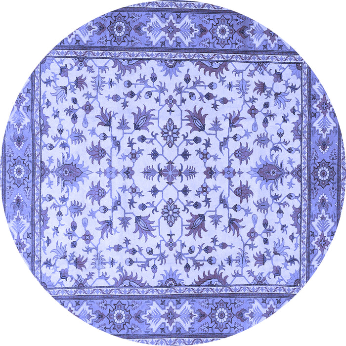 Round Persian Blue Traditional Rug, tr1691blu