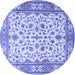 Round Persian Blue Traditional Rug, tr1691blu