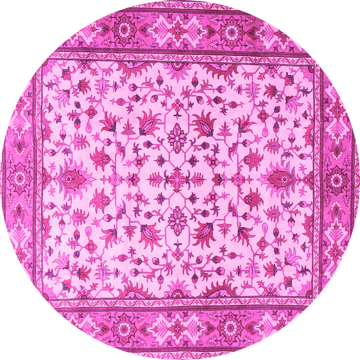 Round Persian Pink Traditional Rug, tr1691pnk
