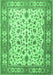 Machine Washable Persian Emerald Green Traditional Area Rugs, wshtr1691emgrn