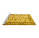 Sideview of Machine Washable Persian Yellow Traditional Rug, wshtr1691yw