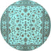 Round Persian Light Blue Traditional Rug, tr1691lblu