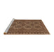 Sideview of Machine Washable Traditional Saddle Brown Rug, wshtr1692