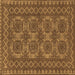 Square Machine Washable Southwestern Brown Country Rug, wshtr1692brn