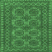 Square Southwestern Emerald Green Country Rug, tr1692emgrn