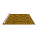 Sideview of Machine Washable Southwestern Yellow Country Rug, wshtr1692yw