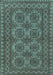 Machine Washable Southwestern Light Blue Country Rug, wshtr1692lblu