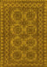 Machine Washable Southwestern Yellow Country Rug, wshtr1692yw