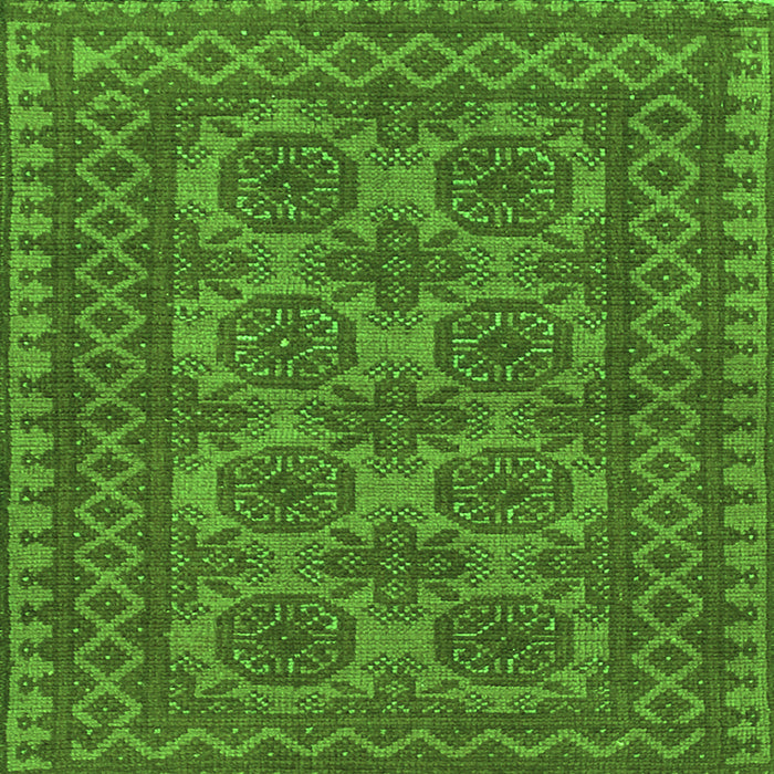 Round Machine Washable Southwestern Green Country Area Rugs, wshtr1692grn