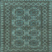 Square Southwestern Light Blue Country Rug, tr1692lblu