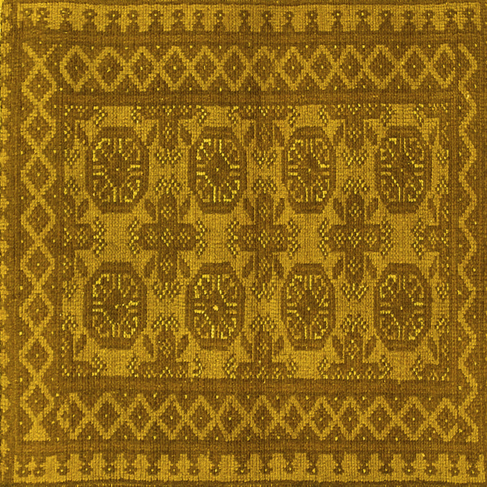 Square Machine Washable Southwestern Yellow Country Rug, wshtr1692yw