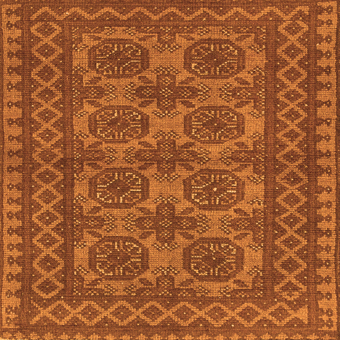 Round Machine Washable Southwestern Orange Country Area Rugs, wshtr1692org