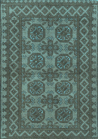 Southwestern Light Blue Country Rug, tr1692lblu