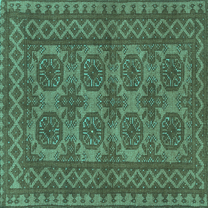 Square Machine Washable Southwestern Turquoise Country Area Rugs, wshtr1692turq
