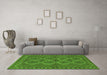 Machine Washable Southwestern Green Country Area Rugs in a Living Room,, wshtr1692grn