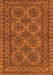Serging Thickness of Machine Washable Southwestern Orange Country Area Rugs, wshtr1692org