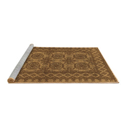 Sideview of Machine Washable Southwestern Brown Country Rug, wshtr1692brn