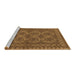 Sideview of Machine Washable Southwestern Brown Country Rug, wshtr1692brn