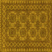 Square Southwestern Yellow Country Rug, tr1692yw