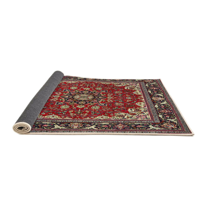 Sideview of Traditional Saffron Red Medallion Rug, tr1693
