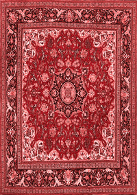 Medallion Red Traditional Rug, tr1693red