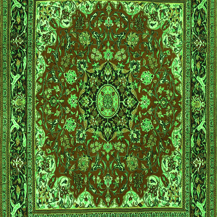 Medallion Green Traditional Rug, tr1693grn