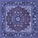 Square Medallion Blue Traditional Rug, tr1693blu