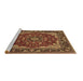 Sideview of Machine Washable Medallion Brown Traditional Rug, wshtr1693brn