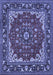 Medallion Blue Traditional Rug, tr1693blu