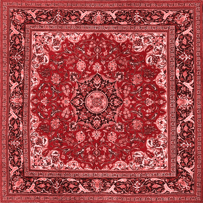 Machine Washable Medallion Red Traditional Rug, wshtr1693red