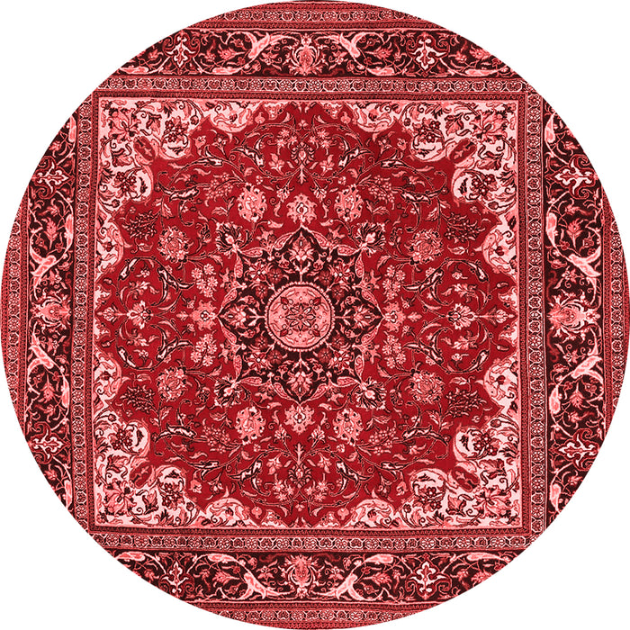 Machine Washable Medallion Red Traditional Rug, wshtr1693red