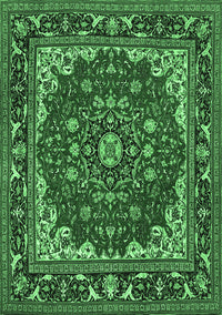 Medallion Emerald Green Traditional Rug, tr1693emgrn