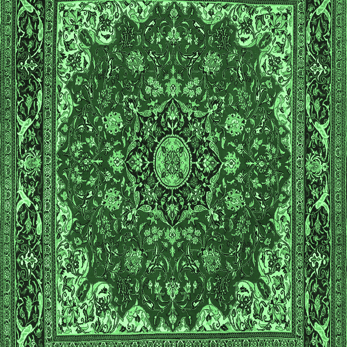 Medallion Emerald Green Traditional Rug, tr1693emgrn