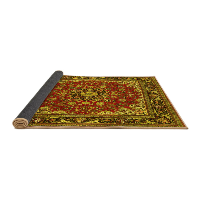 Sideview of Medallion Yellow Traditional Rug, tr1693yw