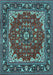 Medallion Light Blue Traditional Rug, tr1693lblu