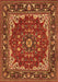 Serging Thickness of Machine Washable Medallion Orange Traditional Area Rugs, wshtr1693org