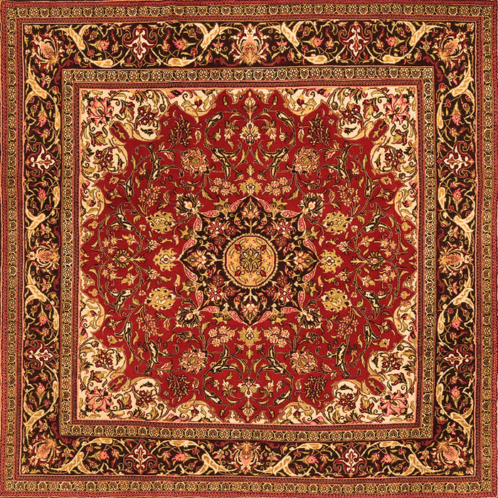 Serging Thickness of Medallion Orange Traditional Rug, tr1693org