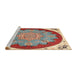 Sideview of Machine Washable Traditional Sage Green Rug, wshtr1694