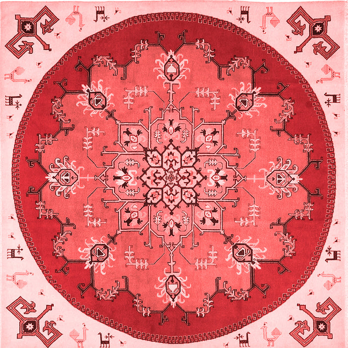 Medallion Red Traditional Rug, tr1694red