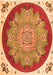 Serging Thickness of Machine Washable Medallion Orange Traditional Area Rugs, wshtr1694org