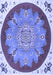 Medallion Blue Traditional Rug, tr1694blu