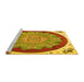 Sideview of Machine Washable Medallion Yellow Traditional Rug, wshtr1694yw