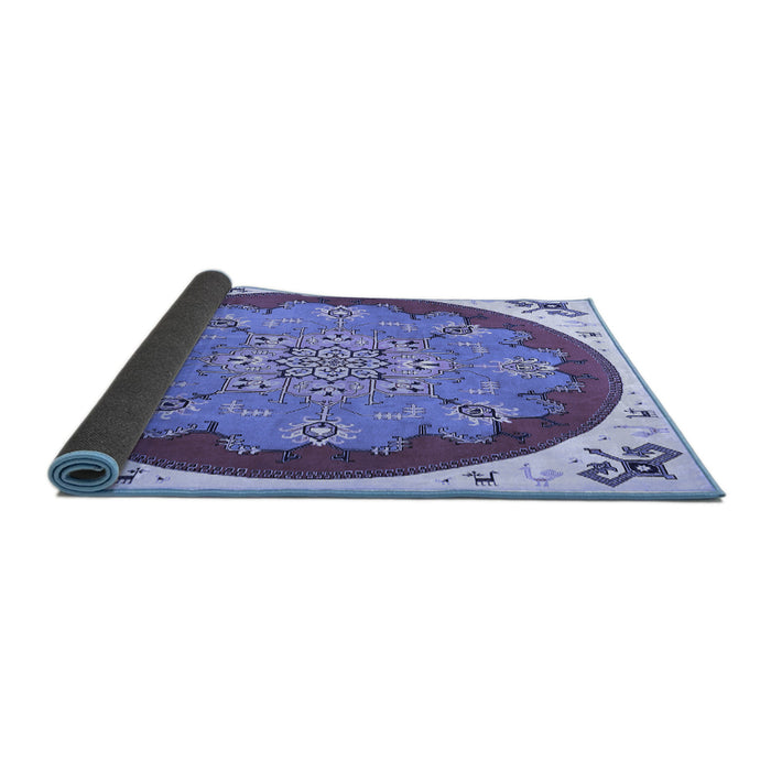 Sideview of Medallion Blue Traditional Rug, tr1694blu