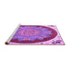 Sideview of Machine Washable Medallion Purple Traditional Area Rugs, wshtr1694pur