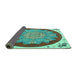 Sideview of Medallion Turquoise Traditional Rug, tr1694turq