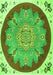 Medallion Green Traditional Rug, tr1694grn