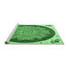 Sideview of Machine Washable Medallion Emerald Green Traditional Area Rugs, wshtr1694emgrn